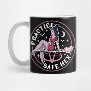 Practice Safe Hex Funny Witch Halloween Costume Pastel Goth Mug